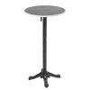 Best 60 cm ronde hoge tafel kantelbaar zwart/zilver en zwart marmeren blad Tuinmeubelen