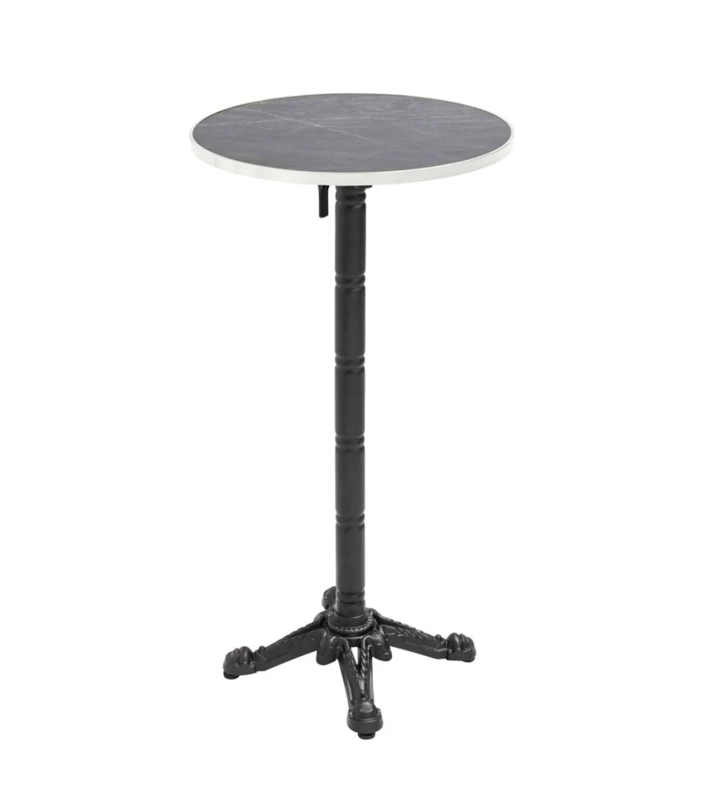 Best 60 cm ronde hoge tafel kantelbaar zwart/zilver en zwart marmeren blad Tuinmeubelen