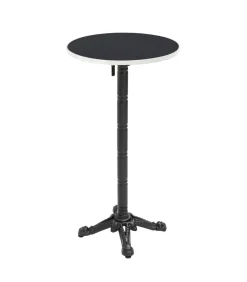 Oviala 60 cm ronde hoge tafel kantelbaar zwart/zilver blad en zwarte voet