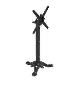 Oviala 60 cm verstelbare zwartmarmeren terrastafel en 2 zwarte stoelen