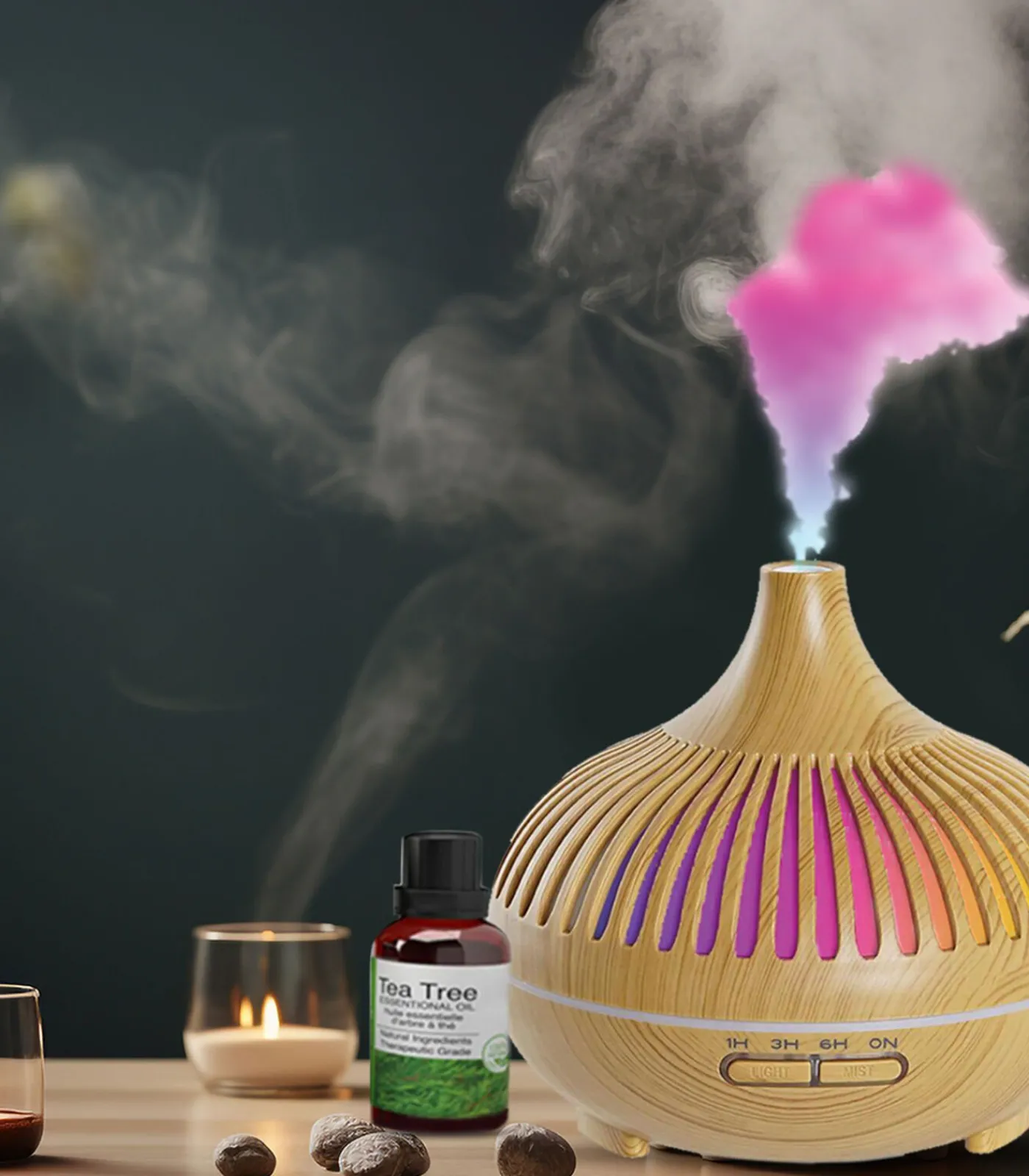 Dr. Ever Youth 7 kleur LED aromadiffusor - VK-stekker / EU-stekker