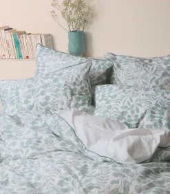 Blanc Cerise 2 kussenslopen van gewassen perkal katoen, HERBIER