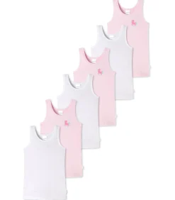Kinderen SCHIESSER 6 pack fijnrib Organic Cotton - onderhemd