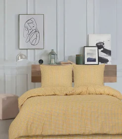 Outlet 1 persoons beddengoed 140x200 cm+1 kussensloop 65x65 cm in katoen Dekbedovertrekken