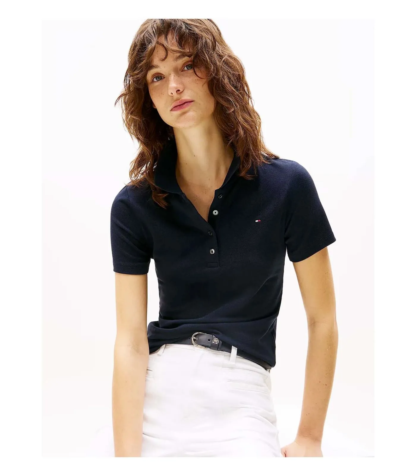 DAMES Tommy Hilfiger 1985 Slim Pique Polo Ss