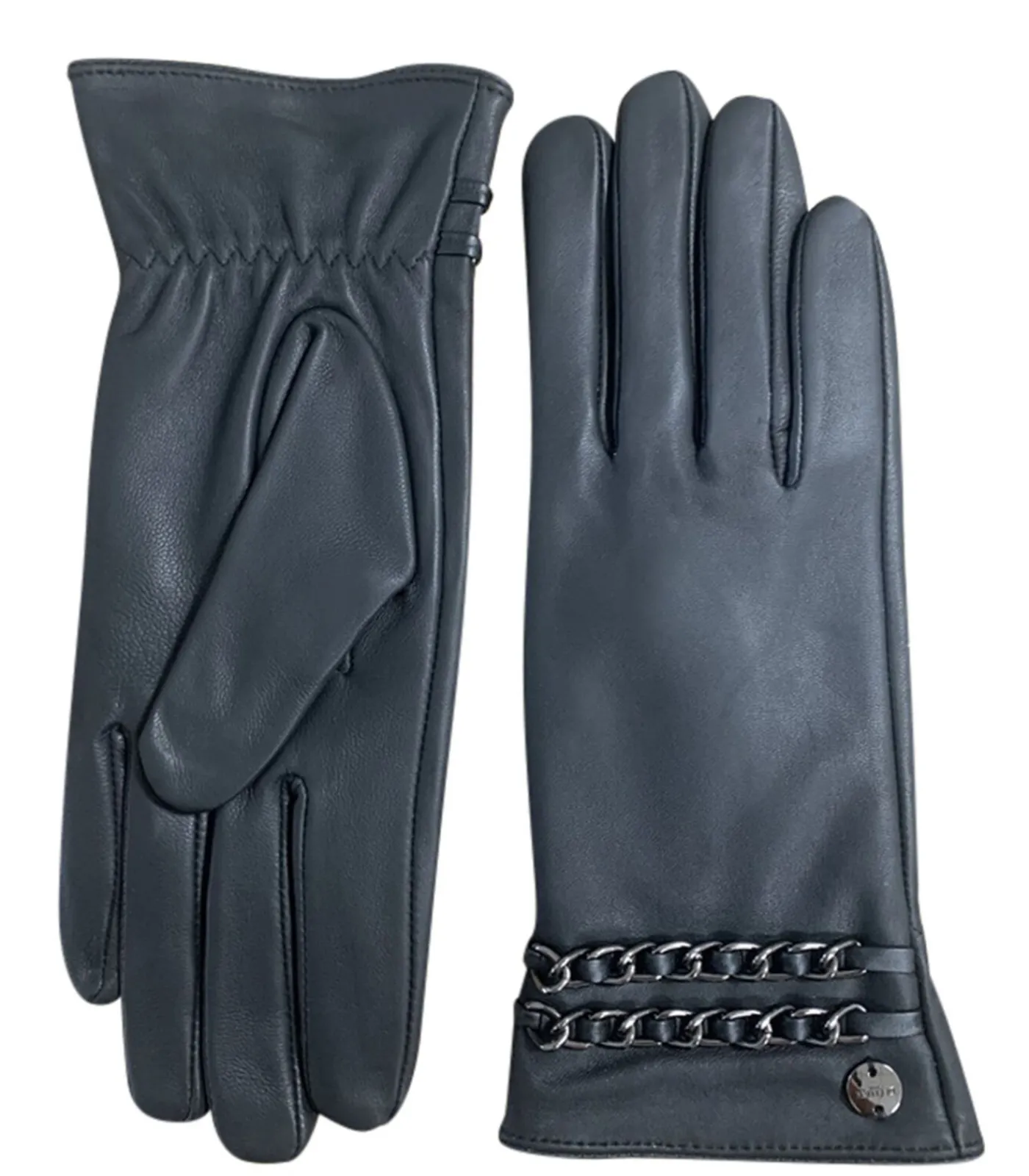 New ACME - Leren handschoenen met decoratieve metalen kettingen DAMES Handschoenen