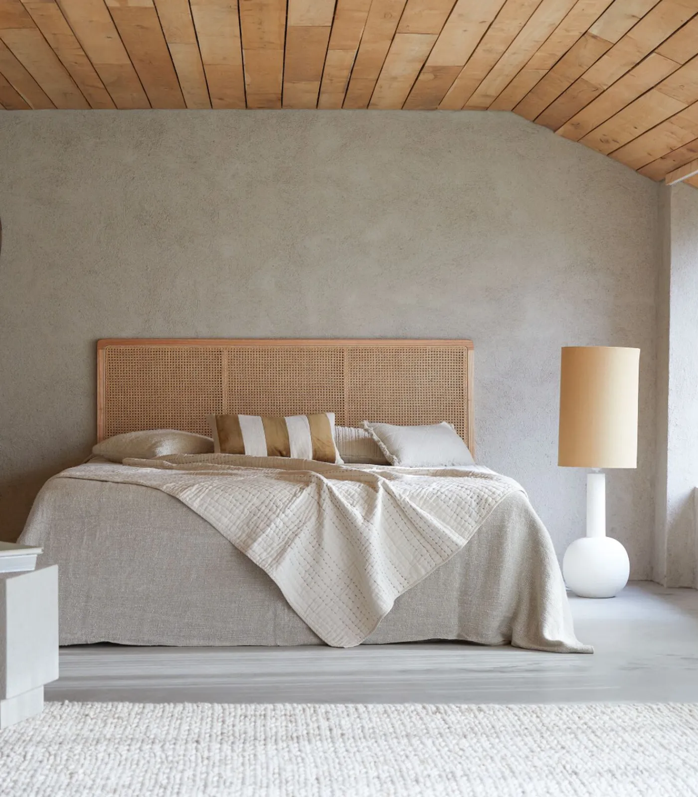 Adèle - Hoofdbord van gevlochten riet 160 cm Bedden