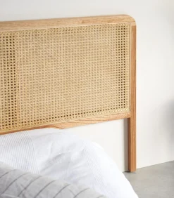 Adèle - Hoofdbord van gevlochten riet 160 cm Bedden