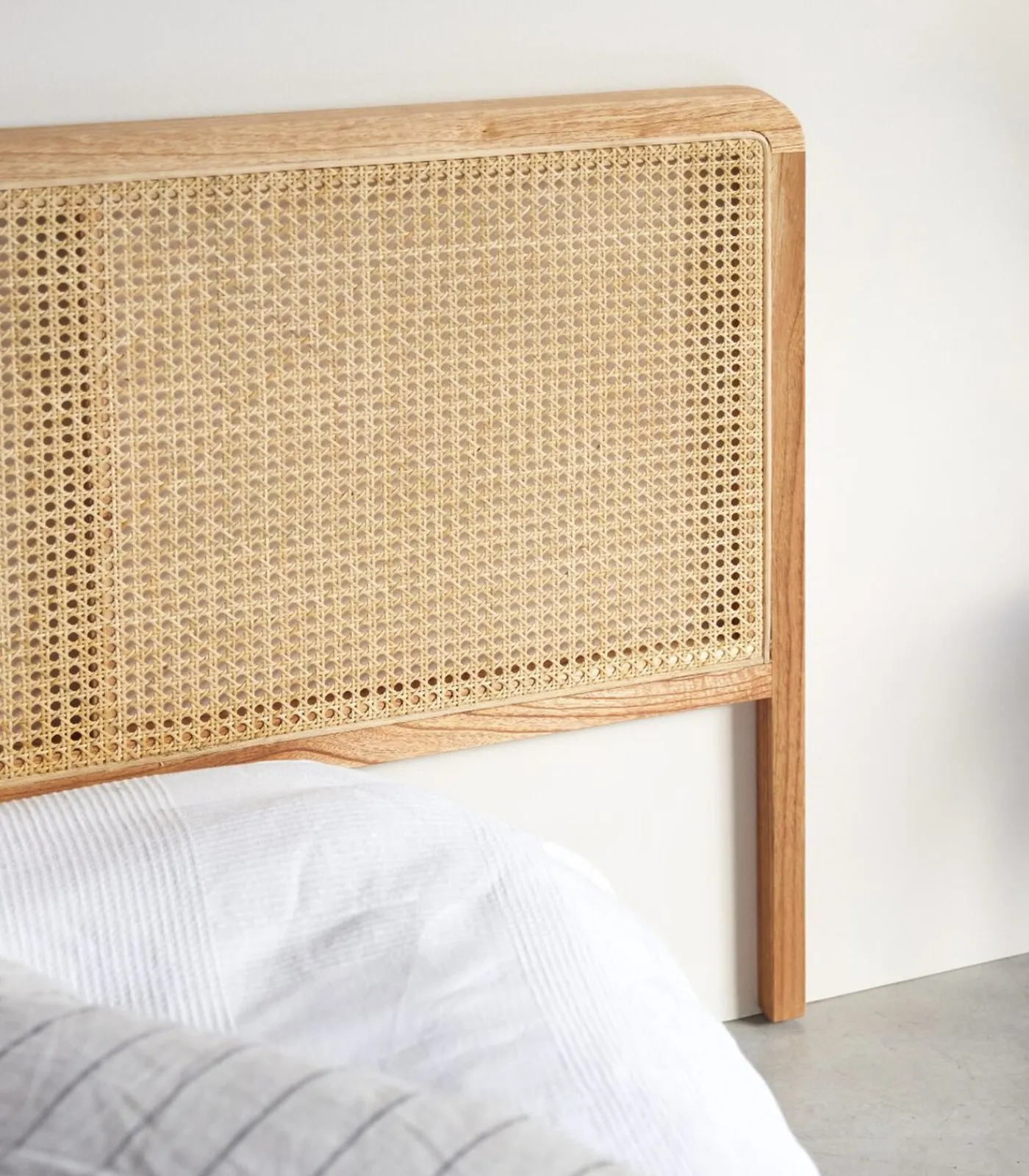 Adèle - Hoofdbord van gevlochten riet 160 cm Bedden