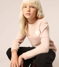 Online ADONIS - Comfortabele effen trui met hartmotief op de borst Kinderen Truien & Cardigans