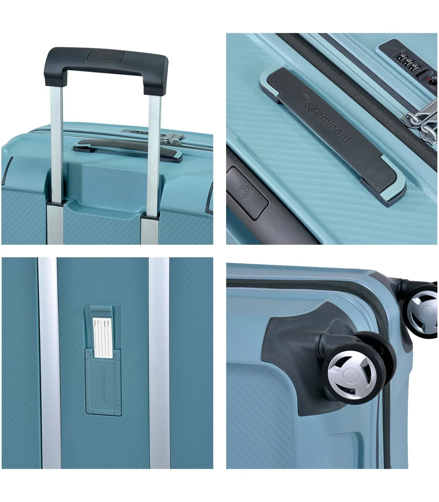 Discount Aegis Expandable Handbagage Koffer 4 Wielen Lichtblauw Trolleys