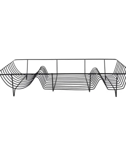 Present Time Afdruiprek - Linea Zwart met Mat Zwarte tray - 49x32x9,5cm