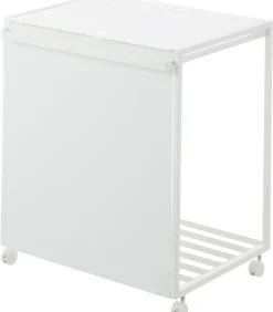 YAMAZAKI Afvalscheidingsprullenbak met wielen - 2 comp - Tower - Wit