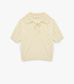 DAMES Koton Ajourtrui Korte Mouwen Met Strik