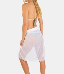 Discount ange sarong in witte voile BIG UNI DAMES Badmode