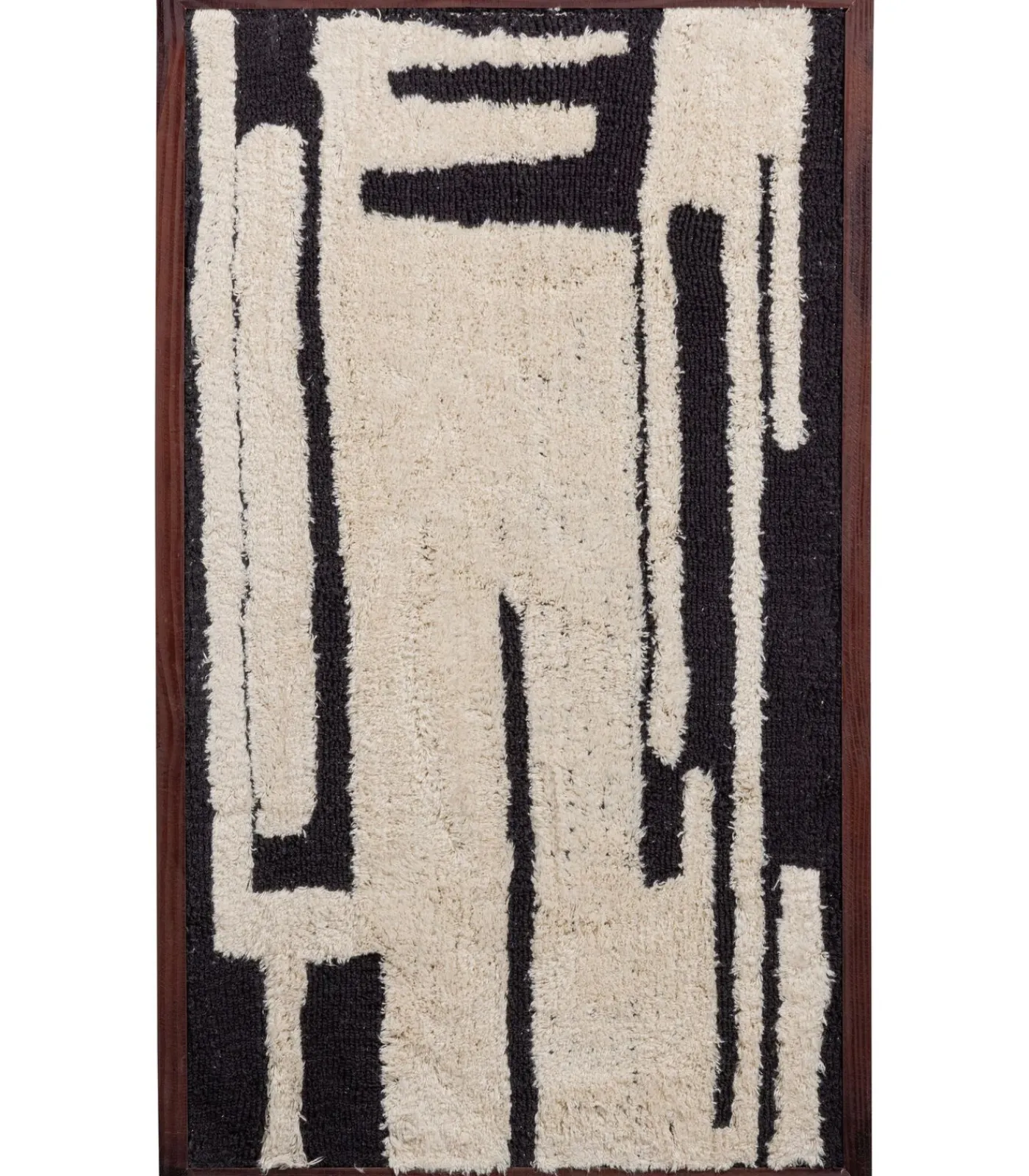 Anka Wanddeco - Katoen/Hout - Zwart/Wit - 90x60x10 Decoratie