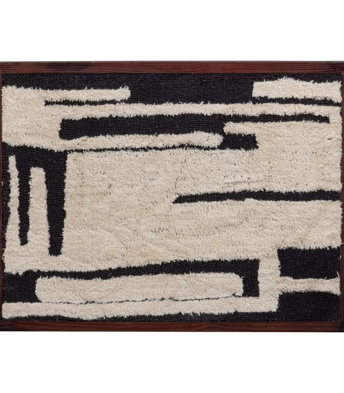 Anka Wanddeco - Katoen/Hout - Zwart/Wit - 90x60x10 Decoratie