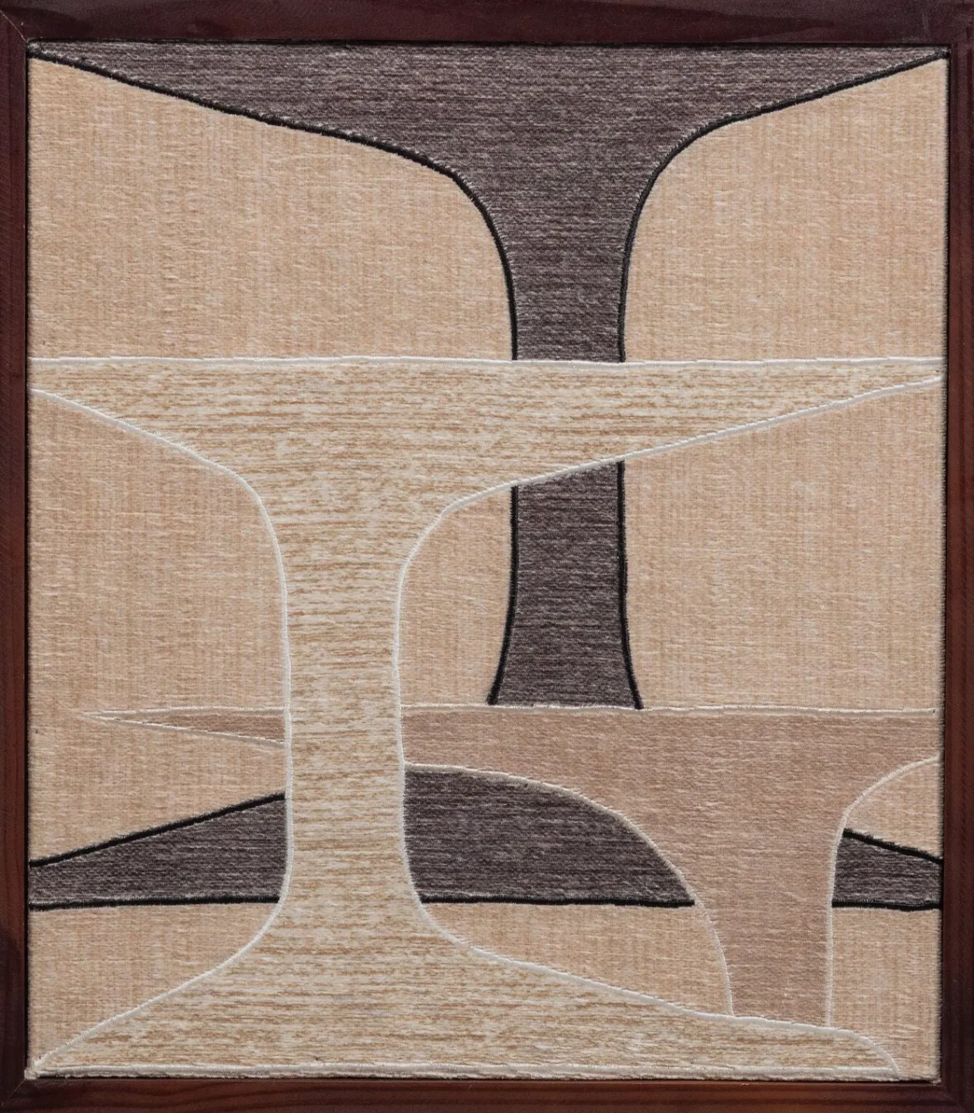 WOOOD Anno Wanddeco - Katoen/Hout - Naturel/Bruin - 90x60x10