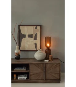 WOOOD Anno Wanddeco - Katoen/Hout - Naturel/Bruin - 90x60x10