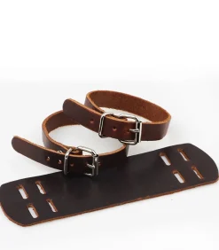 Sale Armband Heren - Breed Bruin Leder met Dubbele Gesp Heren Armbanden