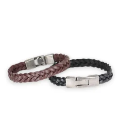 New Armband Heren - Zwart Leer - Vintage Stijl Heren Armbanden