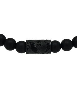 Heren Amor Armband voor dames en heren, unisex, roestvrij staal, onyx | schorpioen