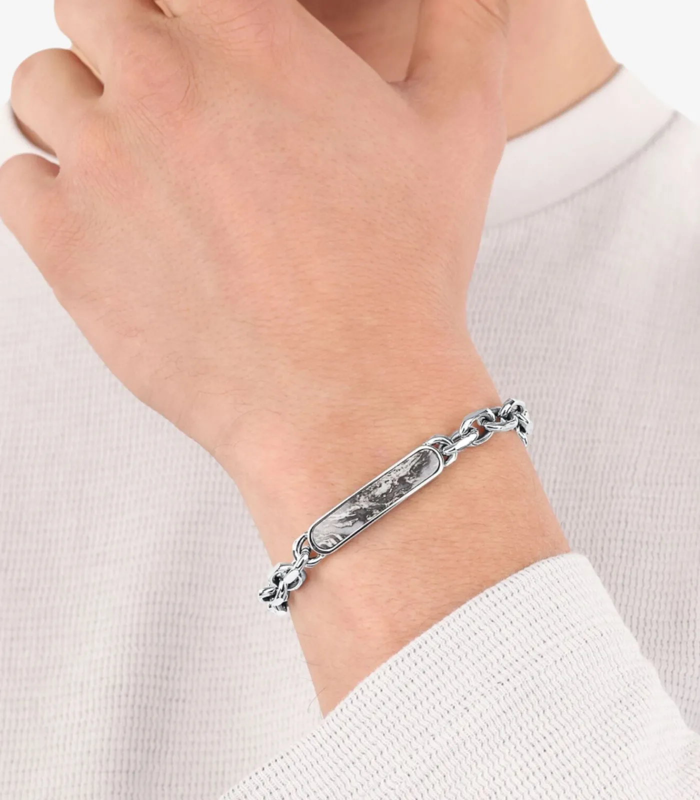 Armband voor mannen, roestvrij staal, jaspis Heren Armbanden