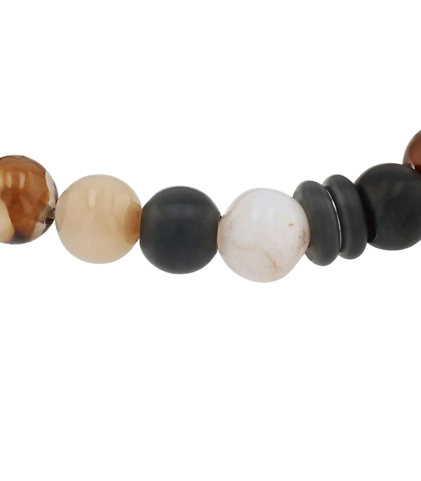 Heren s.Oliver Armband voor mannen, roestvrij staal, stalen kralen, agaat