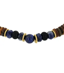 Sale Armband voor mannen, roestvrij staal, lapis, synthetische edelsteen, agaat, tijgeroog Heren Armbanden