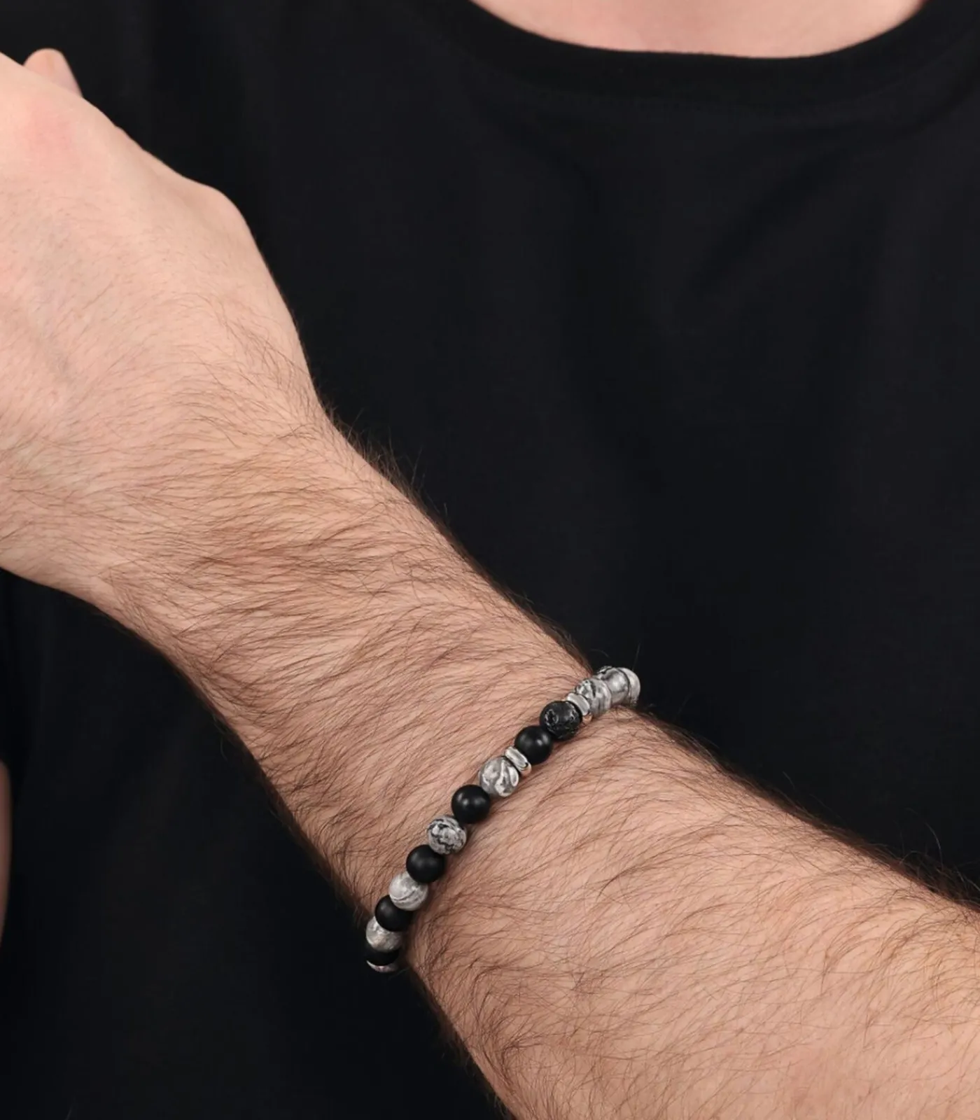 Clearance Armband voor mannen, roestvrij staal, jaspis, agaat Heren Armbanden