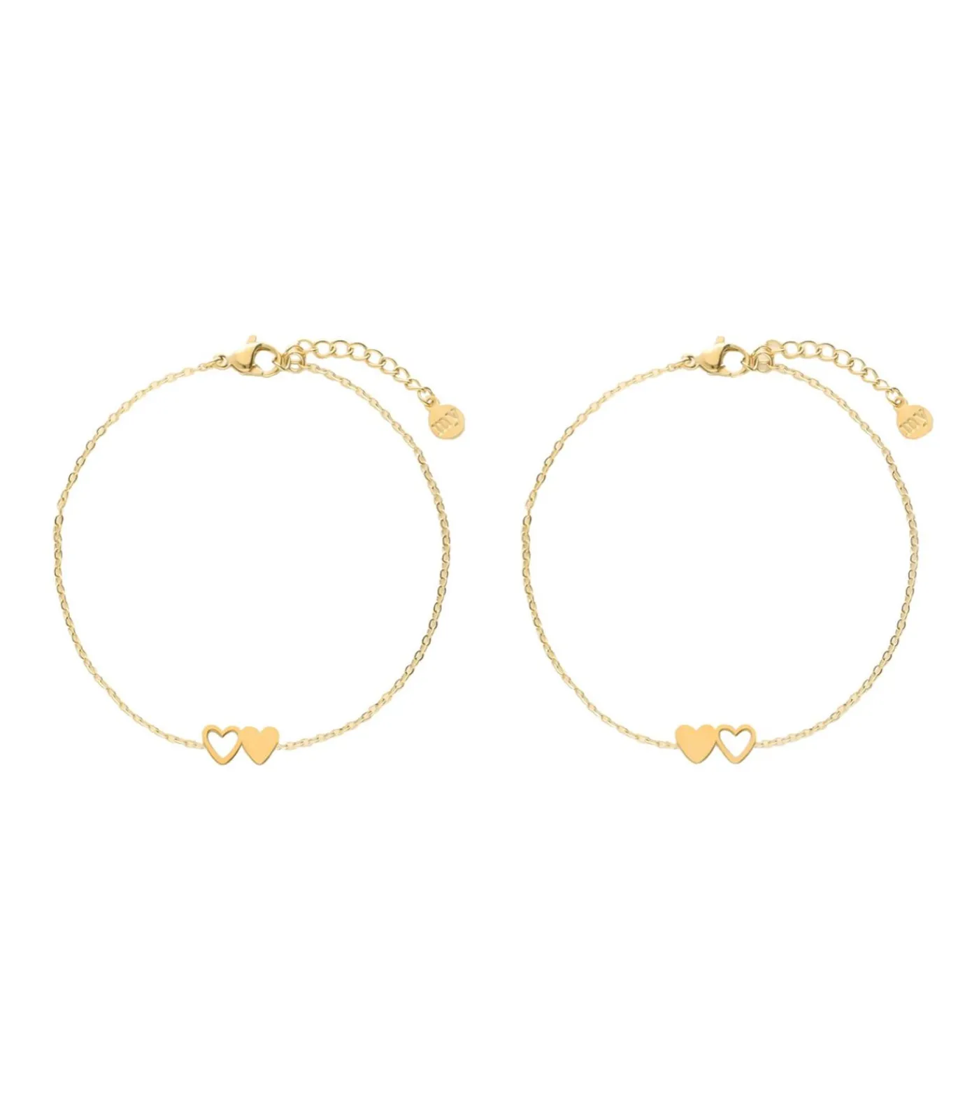 Best Armbanden set twee hartjes DAMES Armbanden