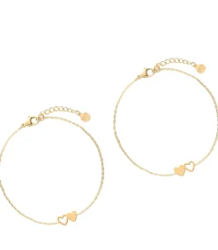 Best Armbanden set twee hartjes DAMES Armbanden