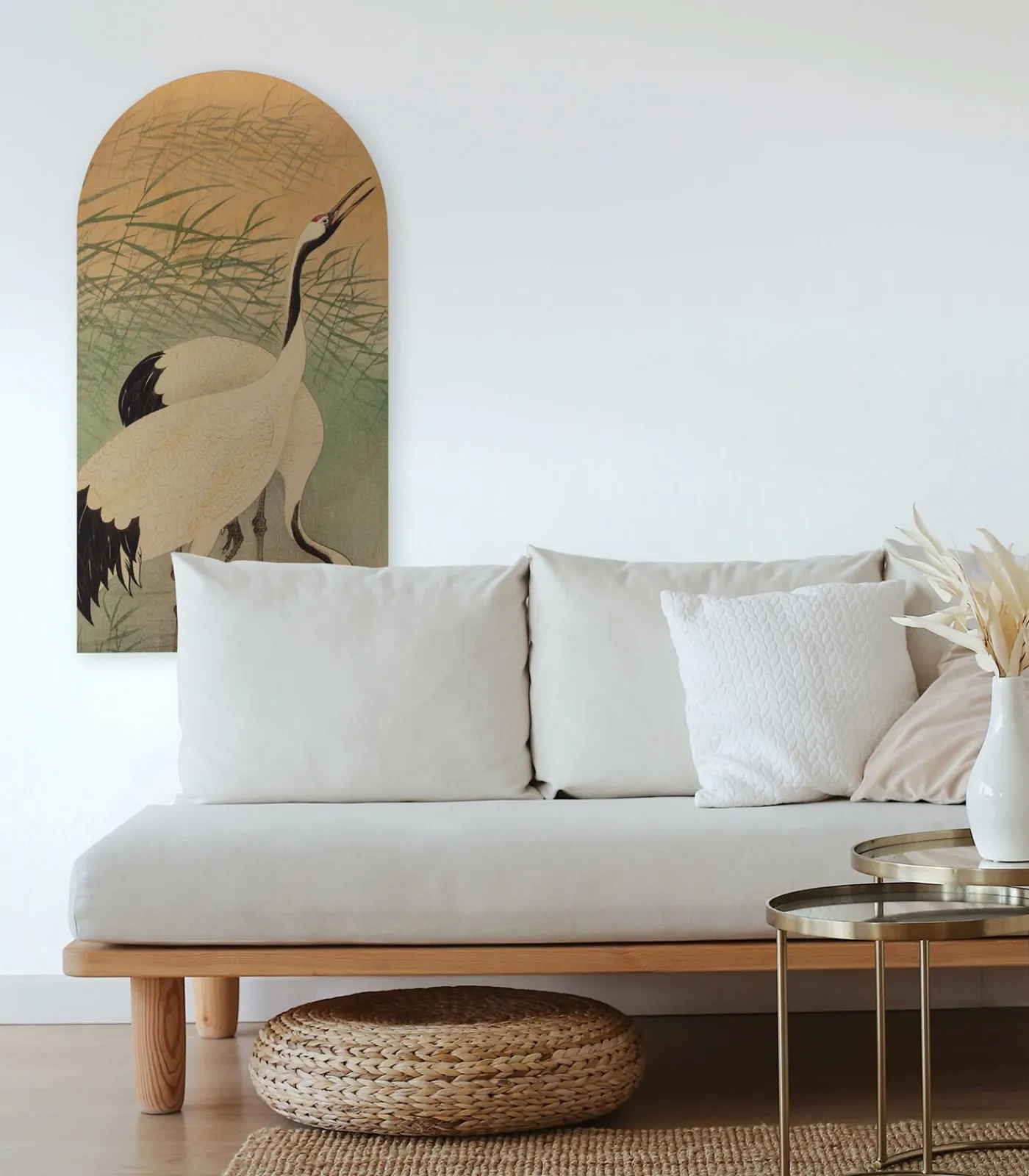 New Canvas - Kraanvogels in de Ochtend - 100x54 Wanddecoratie