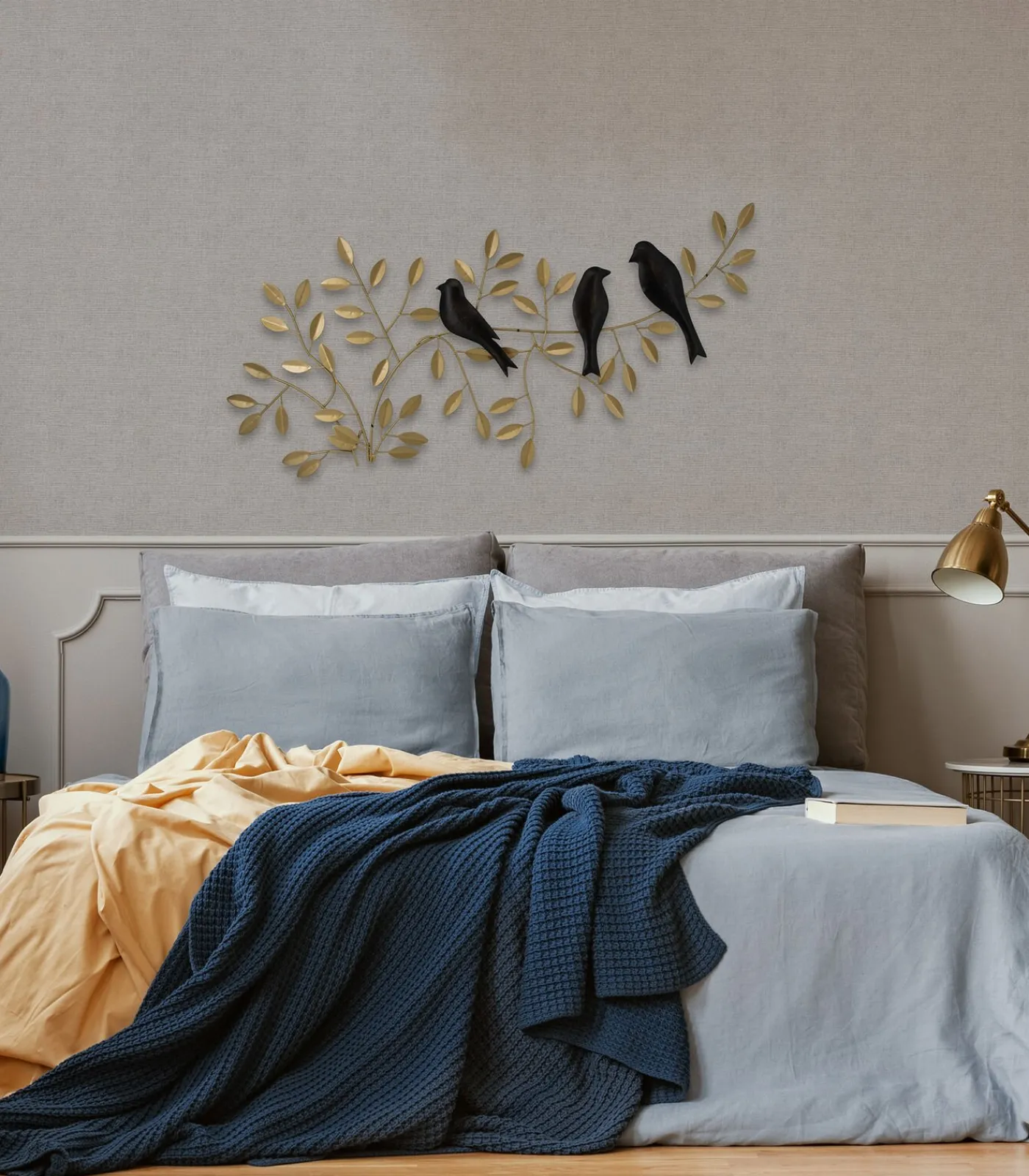 Art for the Home Metal Art - Birds on branch - 38x78