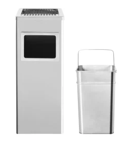 vidaXL Asbak/prullenbak Hotel 36 L roestvrij staal