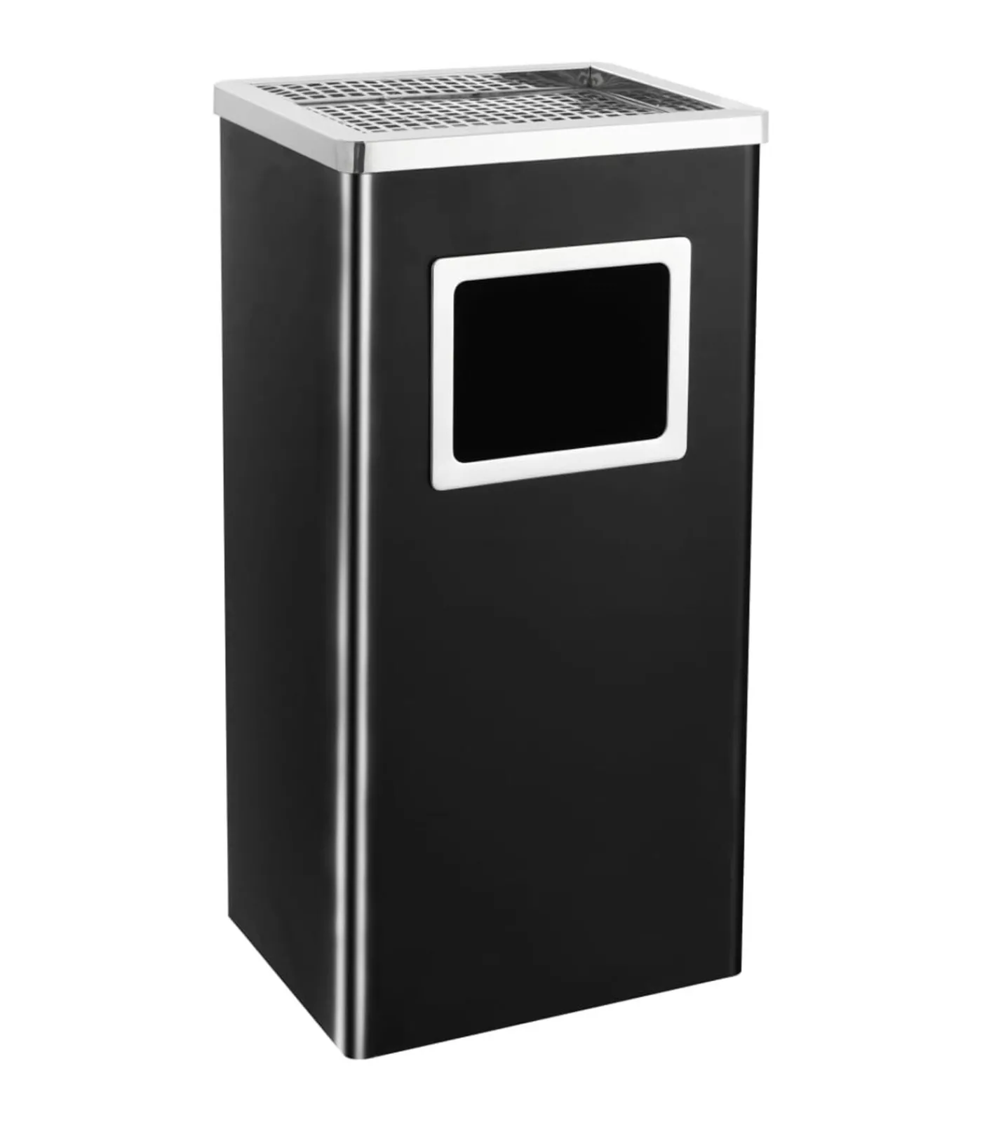 vidaXL Asbak/prullenbak Hotel 45 L staal zwart