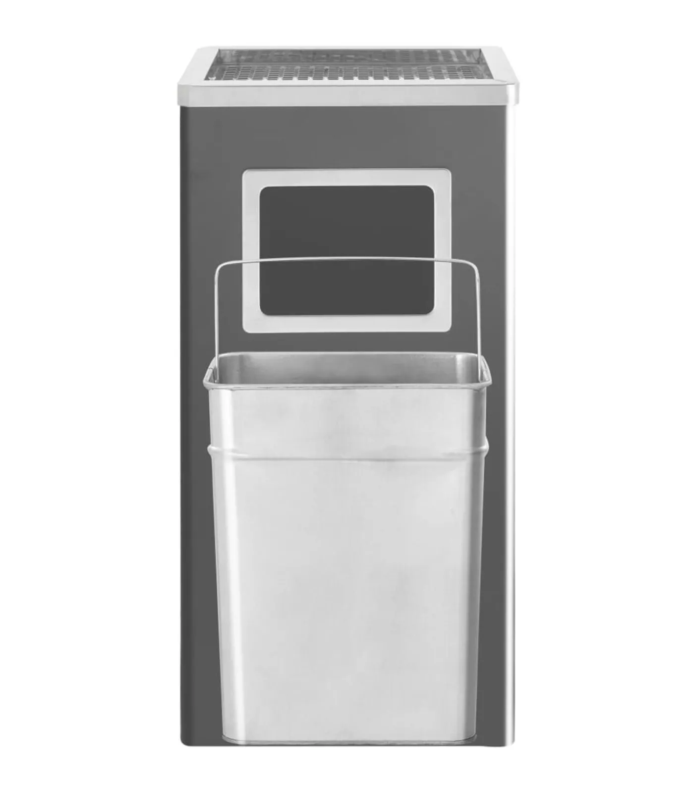 vidaXL Asbak/prullenbak Hotel 45 L staal zwart