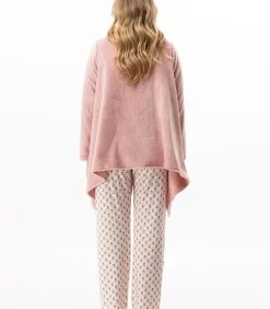 Clearance Asymmetrische jas van flanellen pluche ESSENTIEL 179 DAMES Loungewear