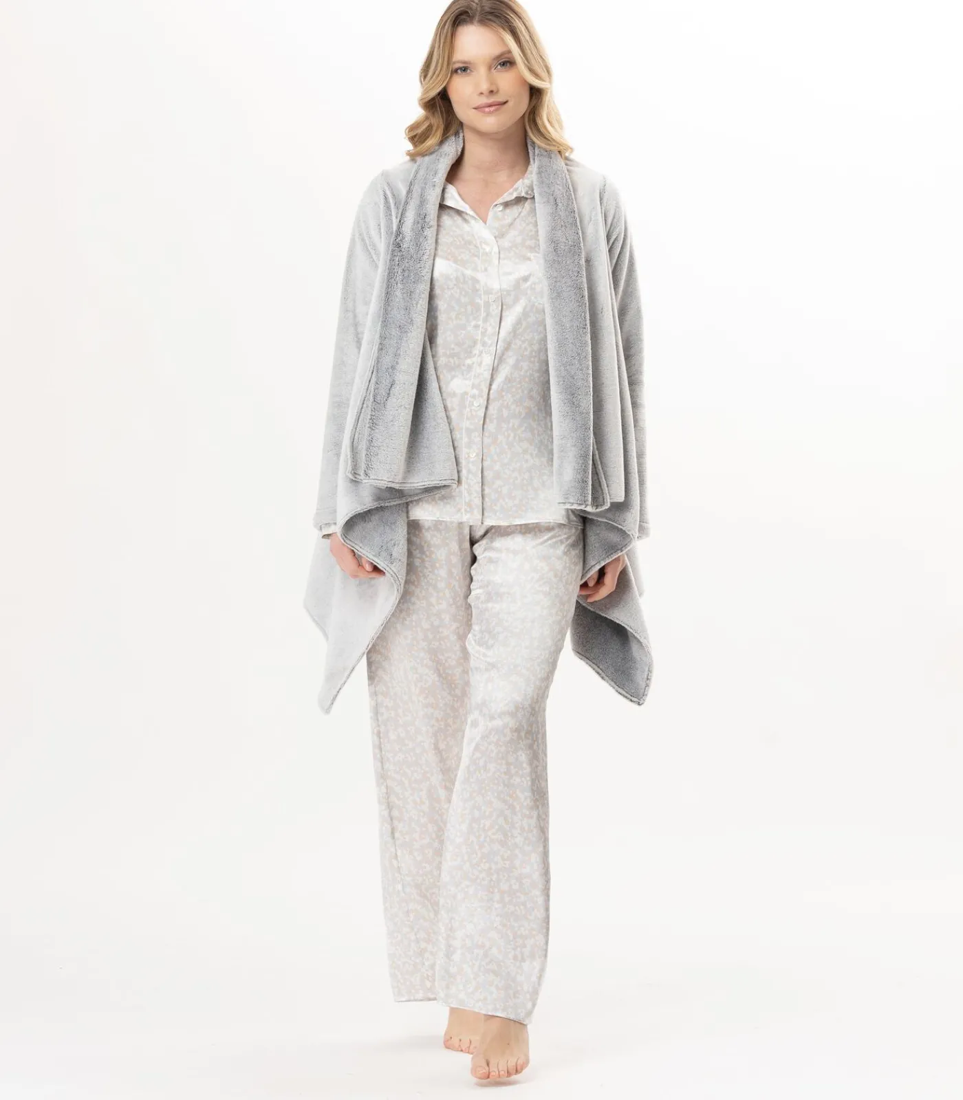 DAMES LE CHAT Asymmetrische jas van flanellen pluche ESSENTIEL 179