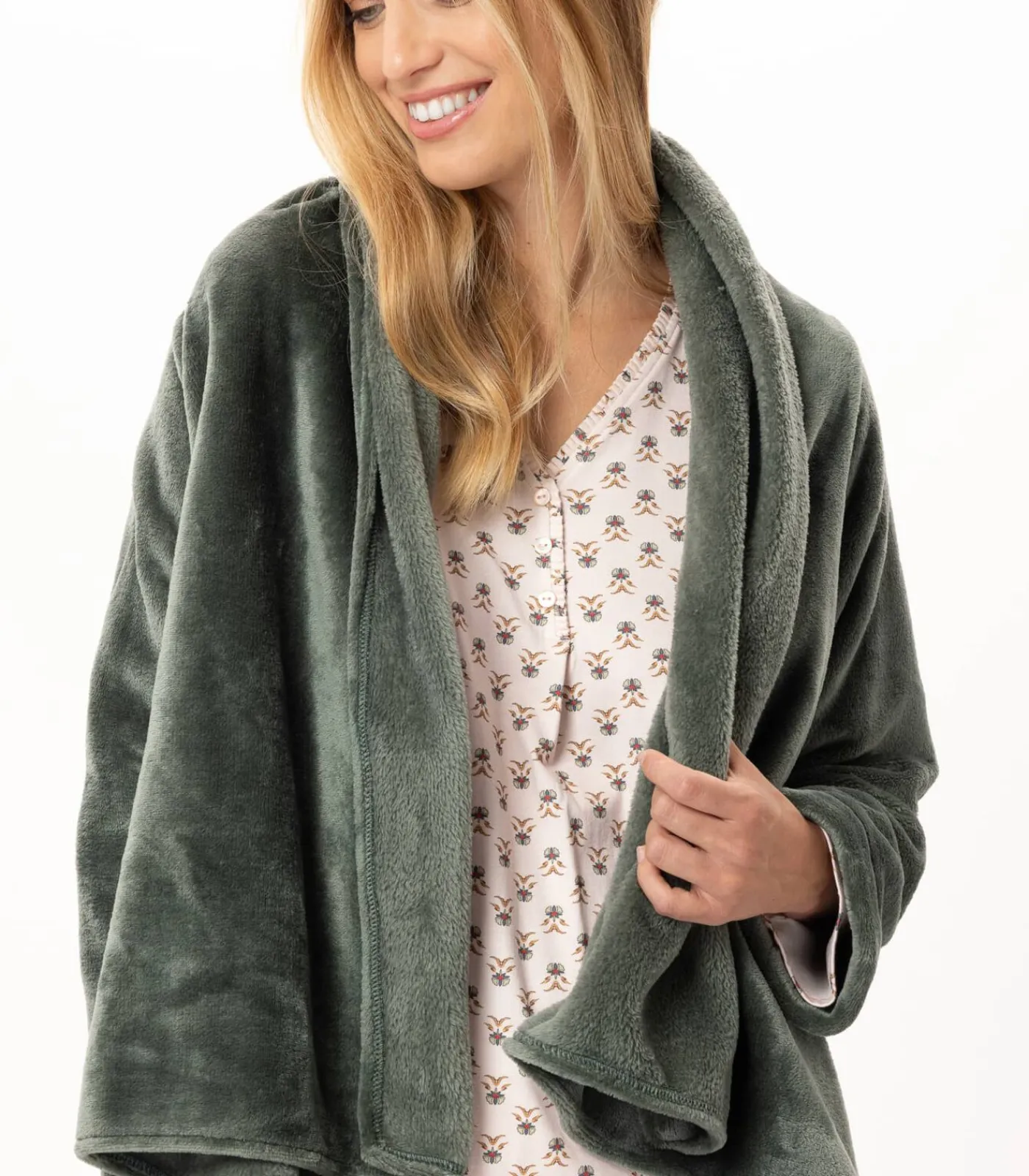 DAMES LE CHAT Asymmetrische jas van flanellen pluche ESSENTIEL 179