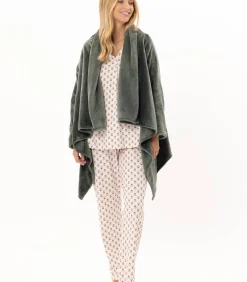 DAMES LE CHAT Asymmetrische jas van flanellen pluche ESSENTIEL 179