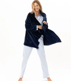 Clearance Asymmetrische jas van flanellen pluche ESSENTIEL 179 DAMES Loungewear