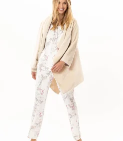 Sale Asymmetrische jas van flanellen pluche ESSENTIEL 179 DAMES Loungewear