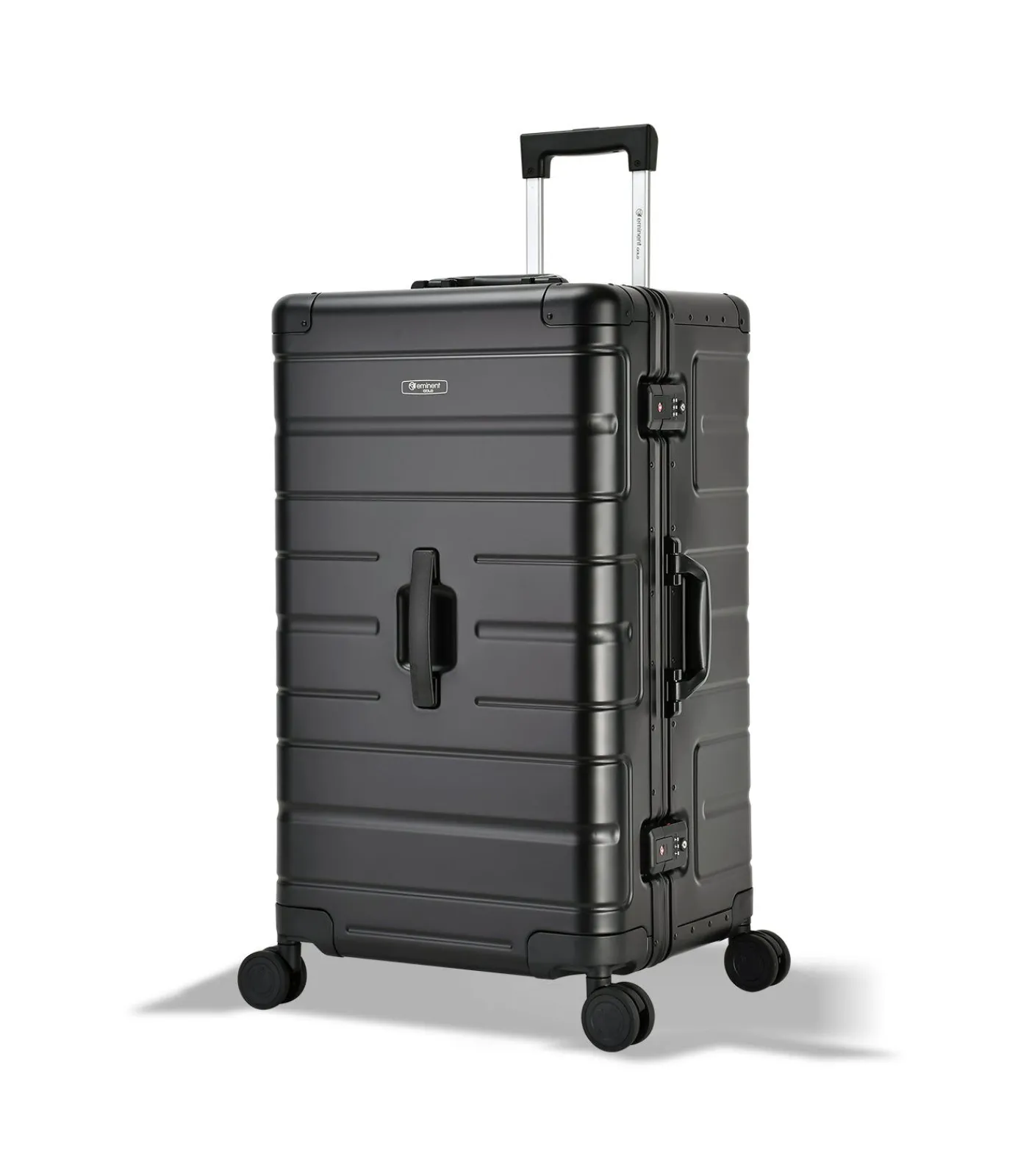 New Athens Aluminium Trunk Koffer 4 Wielen Zwarte Trolleys