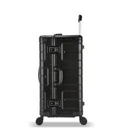 New Athens Aluminium Trunk Koffer 4 Wielen Zwarte Trolleys
