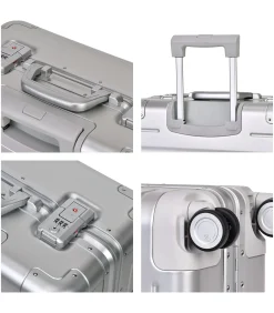 Discount Athens Pilot Koffer 4 Wielen Zilveren Trolleys