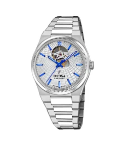 Heren FESTINA Automatisch horloge Rivé Swiss Made Silver & Blue