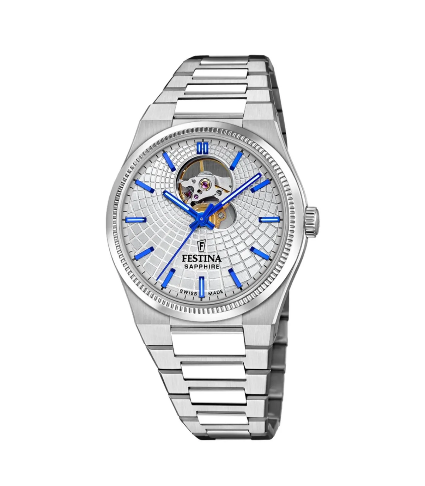 Heren FESTINA Automatisch horloge Rivé Swiss Made Silver & Blue