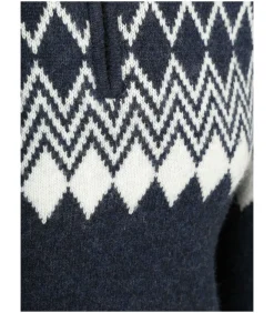 Heren Suitable Avery Nordic Half Zip Trui Wolblend Navy