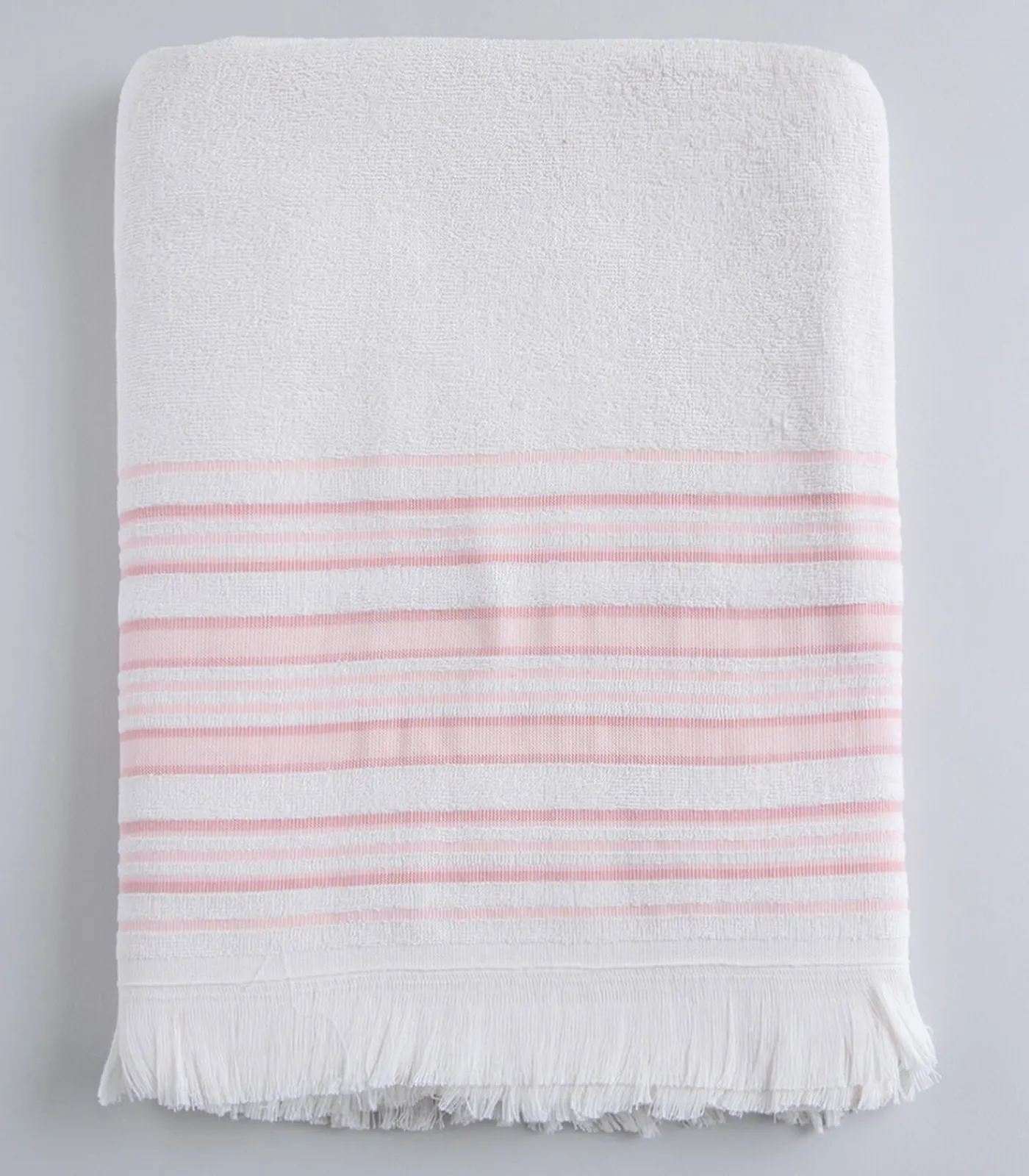 Chakra Badhanddoek Derin 100x150 cm Ecru/Lichtroze